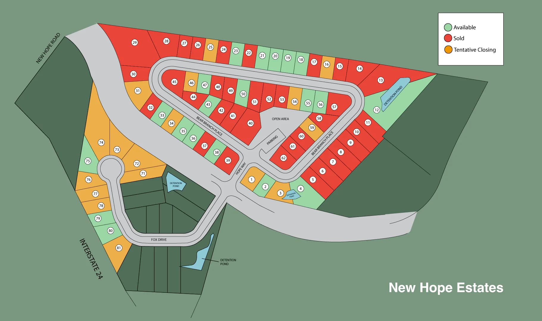 New Hope Estates community map
